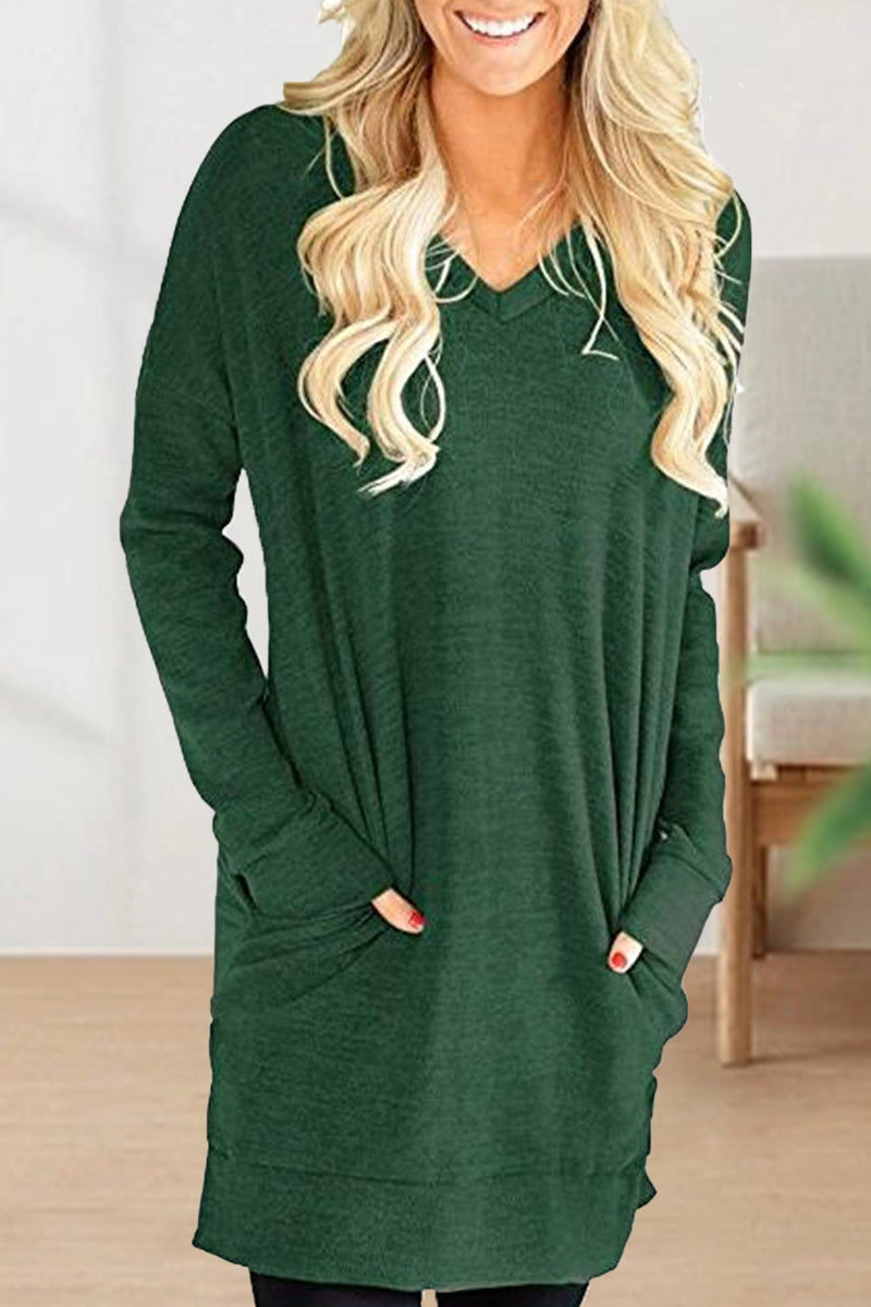 Casual Solid Solid Color V Neck T-Shirts