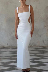 Sexy Solid Sequins Backless Sequined Square Collar One Step Skirt Dresses(3 Colors)