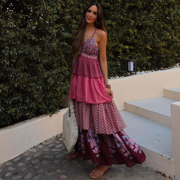 Ruffle Ethnic Maxi Dress