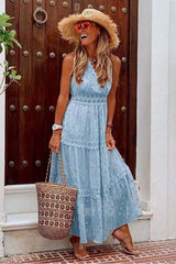 Chiffon Spliced Midi summer Dress