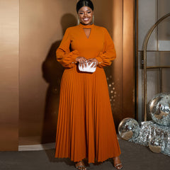 Plus Size Cutout Puff sleeve Dress