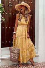 Chiffon Spliced Midi summer Dress