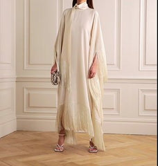 Tassel Solid Color Maxi Dress