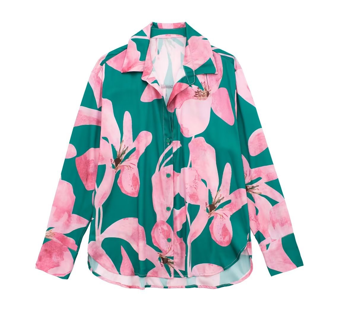 Casual Flower Print Shirt and Pants Sets Flaxmaker