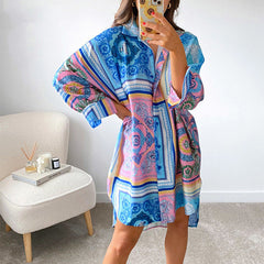 Exotic Style Long-sleeved Single-breasted Printed Shirt