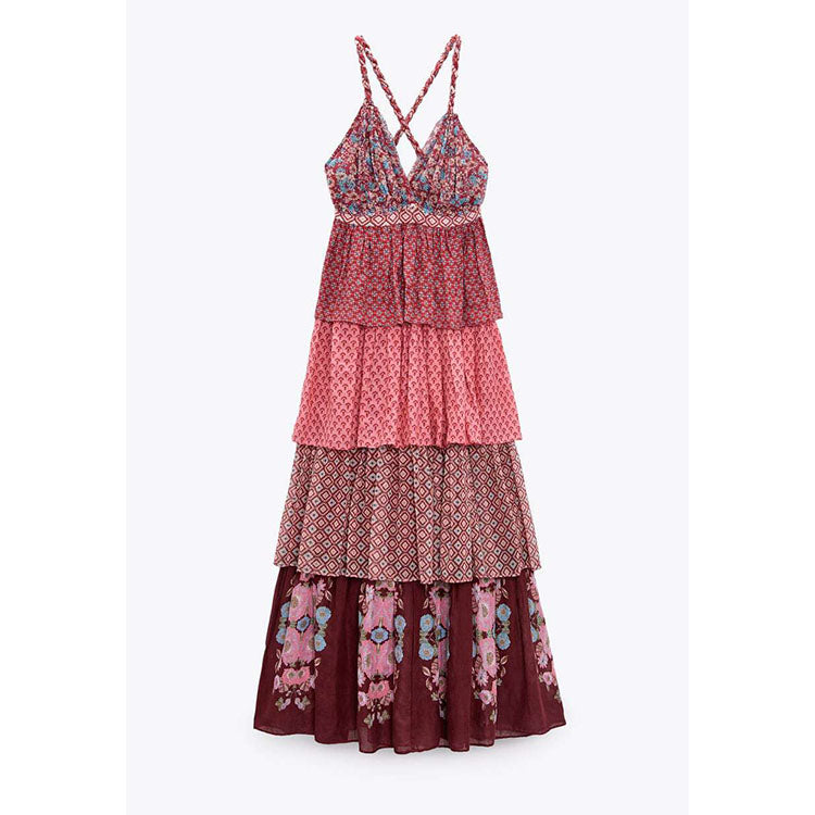 Ruffle Ethnic Maxi Dress