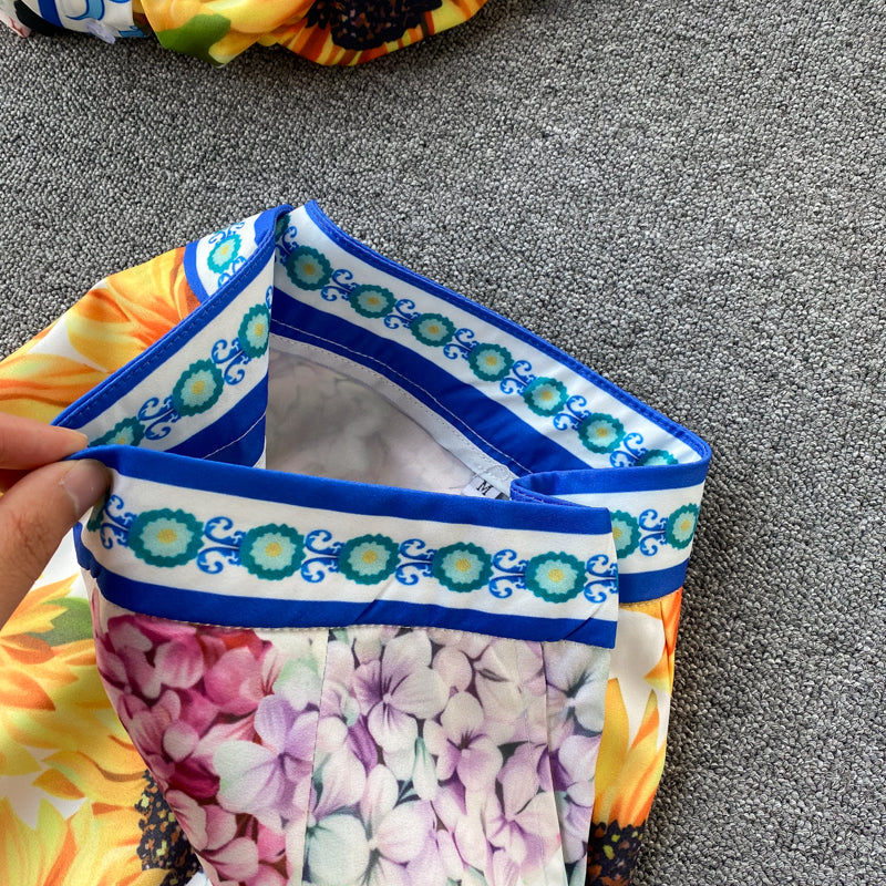 Flaxmaker Blossom Color Block Two Piece Set