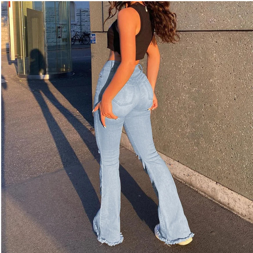 Fashion Denim Flared Casual S 2XL 's Jeans