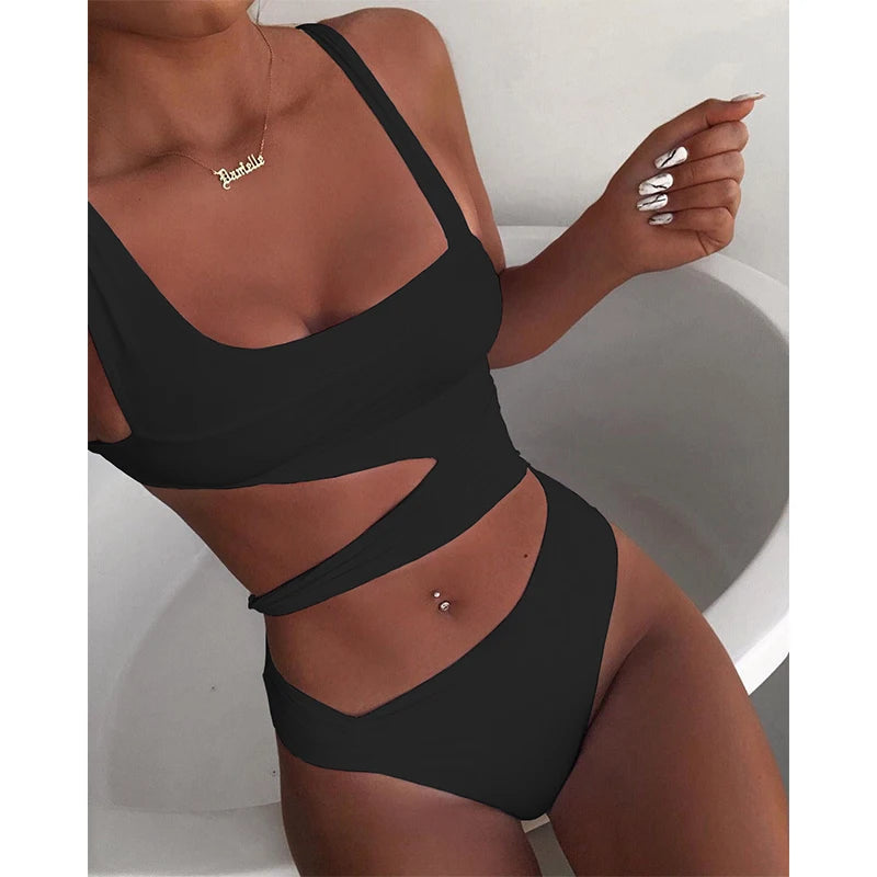 Push Up One Piece Bathing Suits Basic Swimsuit