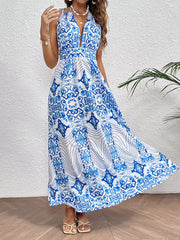 Retro Printed Maxi Dress