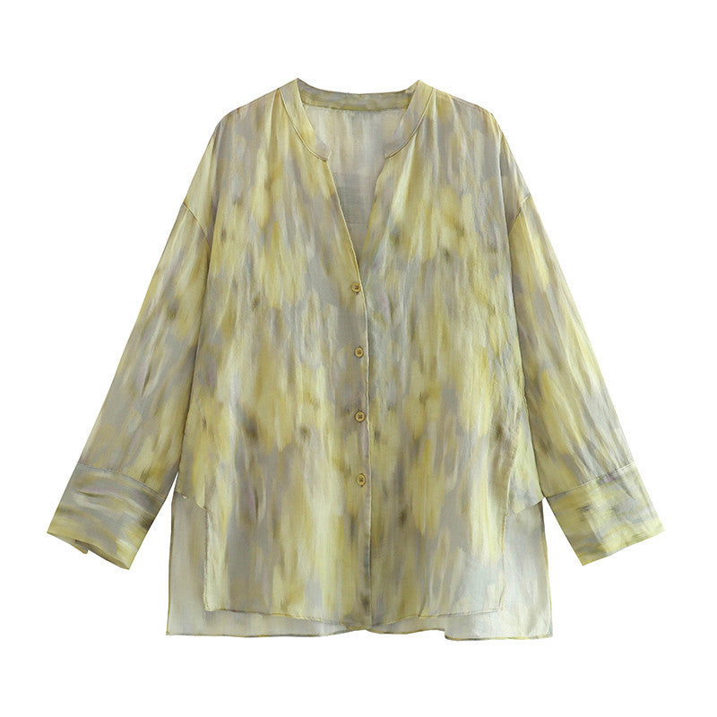Ombre Printed casual Shirt and Pants Set