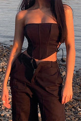 American sleeveless fishbone top