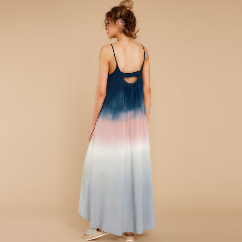 Flaxmaker Gradient Color Block Dress