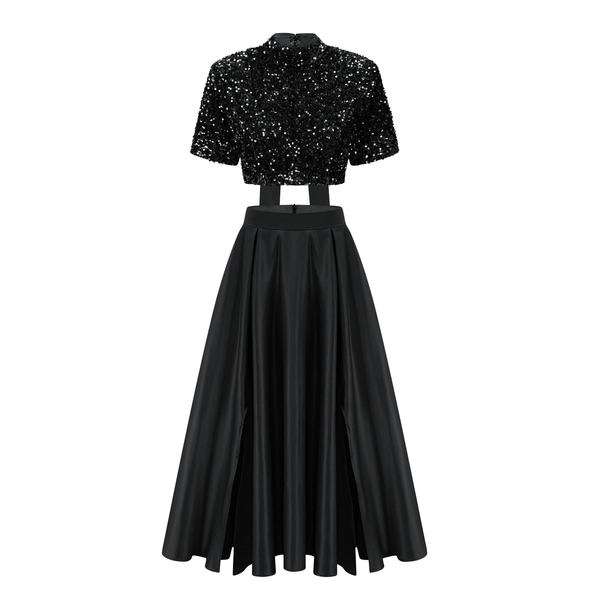 Bowknot Decor Sequin Two Piece Set