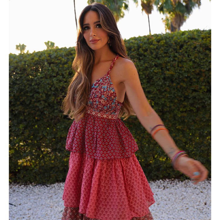 Ruffle Ethnic Maxi Dress