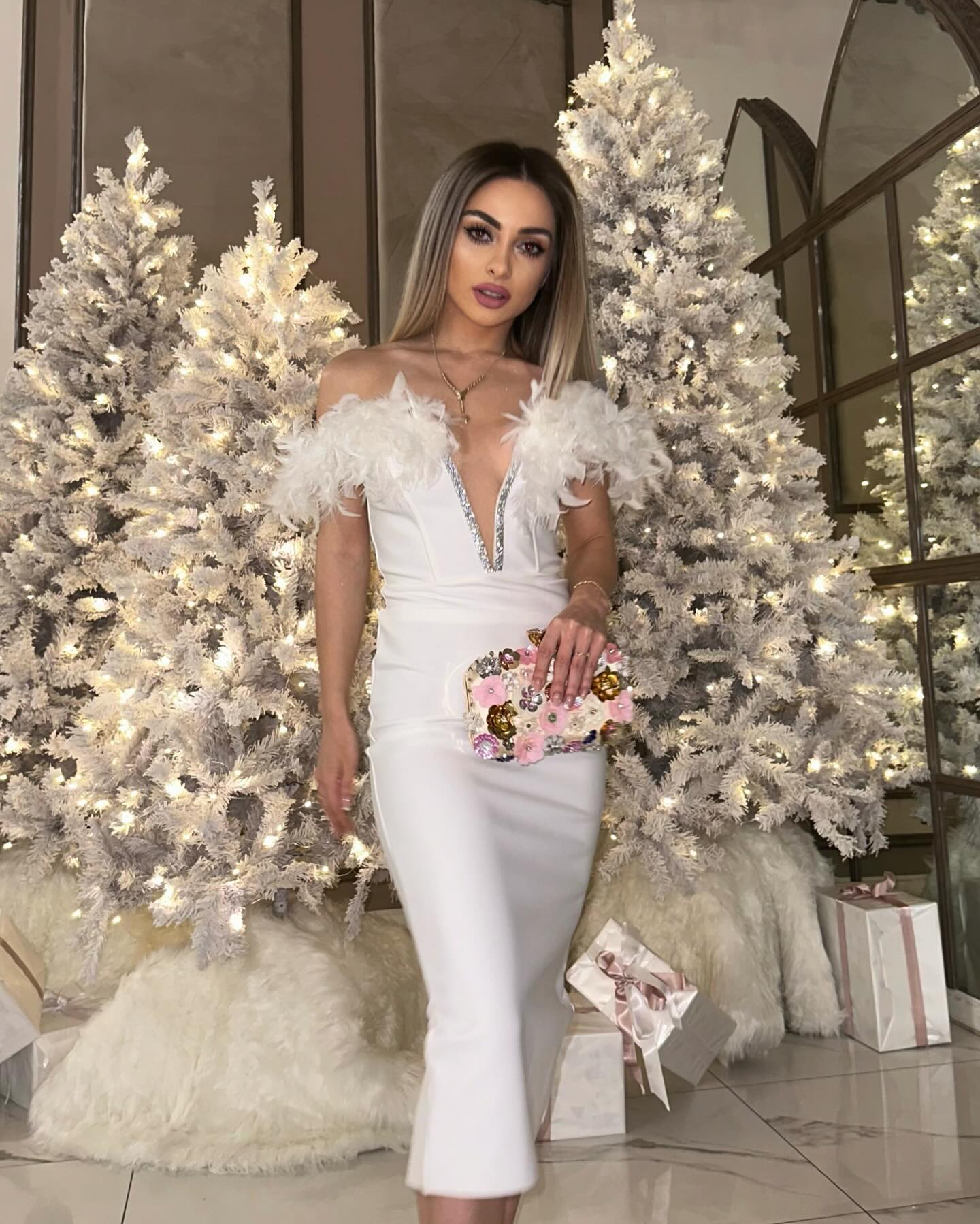 Sexy Bandeau Feathers Dress