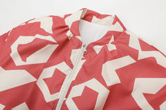 Zipper Printed Cotton Coat