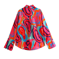 Flaxmaker Fashion Graphic Printed  Two Piece Set