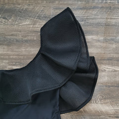One Shoulder Ruffle Solid Black One Piece Swimsuit