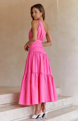 One Shoulder Solid Color Swing Dress
