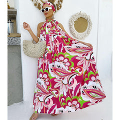 Off Shoulder Printed Maxi Dress