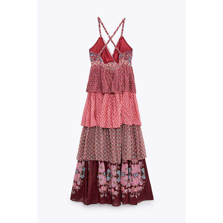 Ruffle Ethnic Maxi Dress