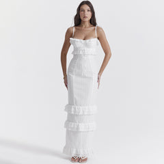 Sling Ruffles Sexy Midi Dress