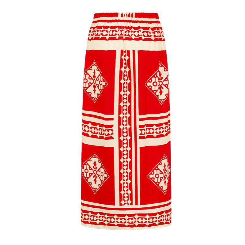 Halter Straps Cutout Backless Printed One Piece Swimsuit and Skirt Flaxmaker(Shipped on Dec 29th)
