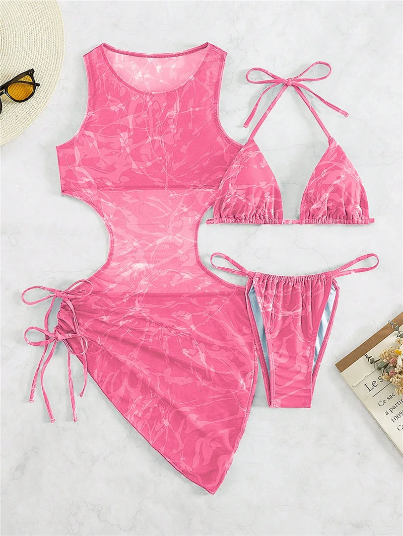 Stylish Cut Out Cover Up Basic Swimsuit