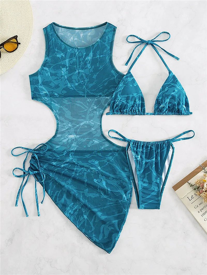Stylish Cut Out Cover Up Basic Swimsuit