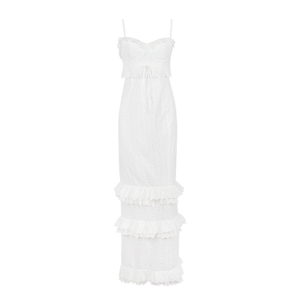 Sling Ruffles Sexy Midi Dress