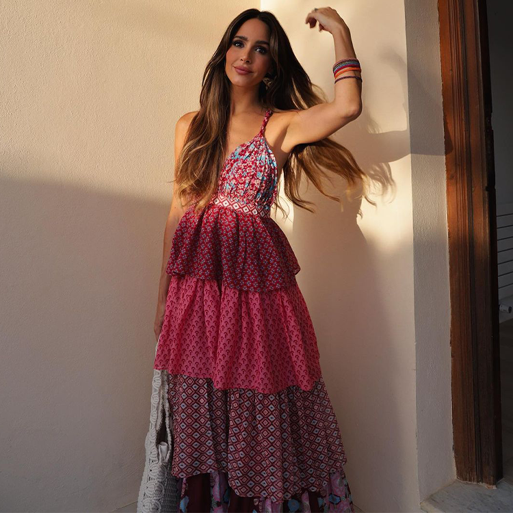 Ruffle Ethnic Maxi Dress