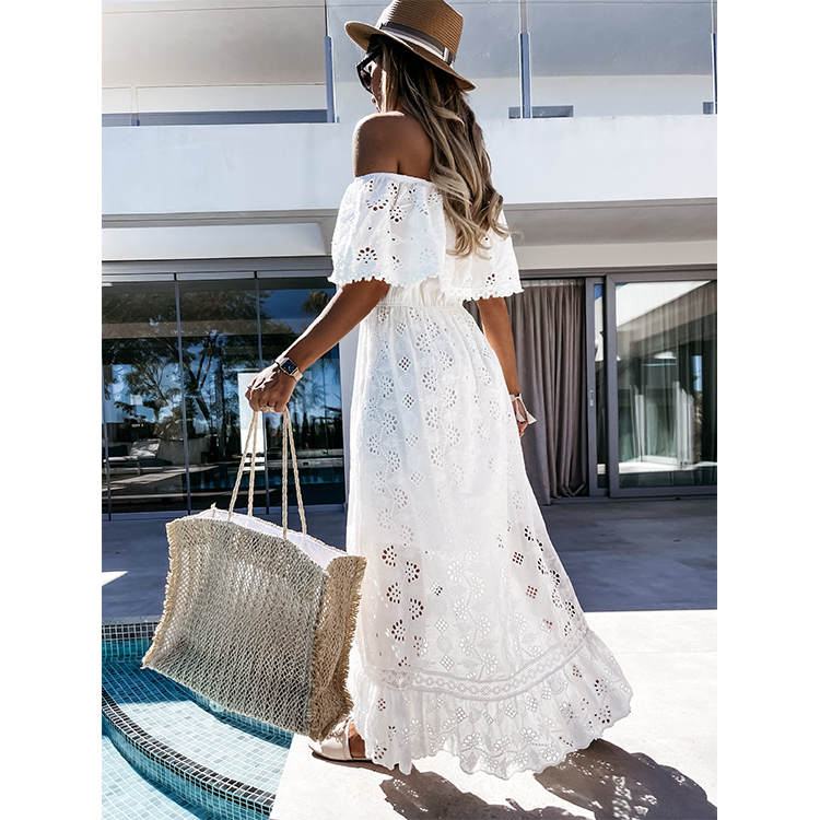 Off Shoulder Lace Midi Dress