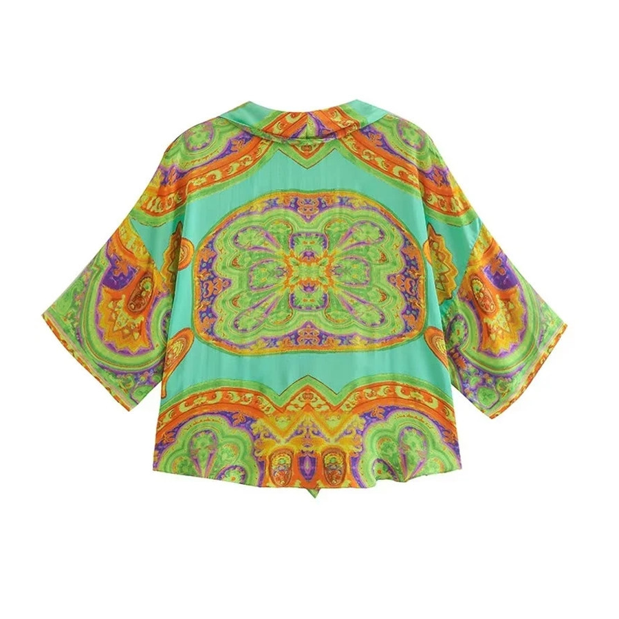 Casual  Bowknot Decor Printed Two Piece Set