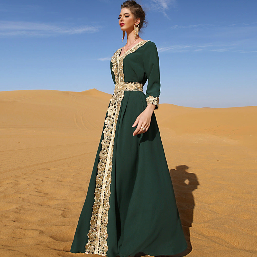 Elegant Vintage Embroidered Lace Dress