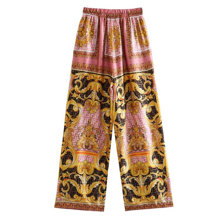 Casual Printed Shirt and Pants Set Flaxmaker