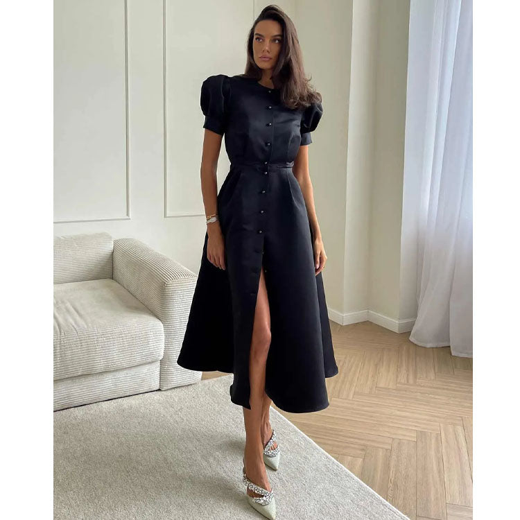 Sweet Puff Sleeve Dress