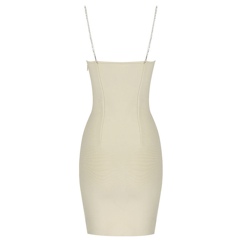 Diamond Strap Mini Bodycon Dress Flaxmaker