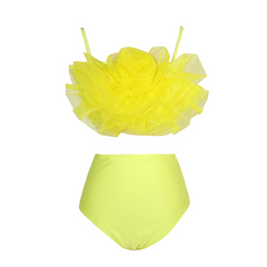 Flaxmaker 3D Flower Yellow Bikini Swimsuit