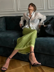 Davi Ruffle Collar See Through Shirt