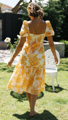 Puff Sleeve Printed Dress