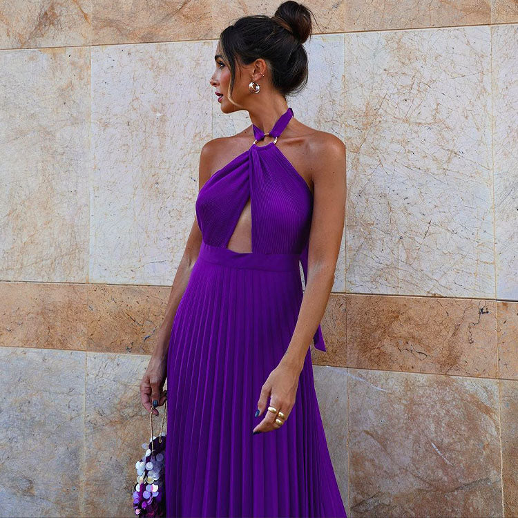 Halter Cutout Backless Dress