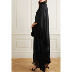 Tassel Solid Color Maxi Dress