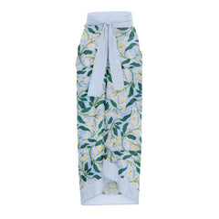 Blue Fiori di Limone Printed One Piece Swimsuit and Cover Up Flaxmaker