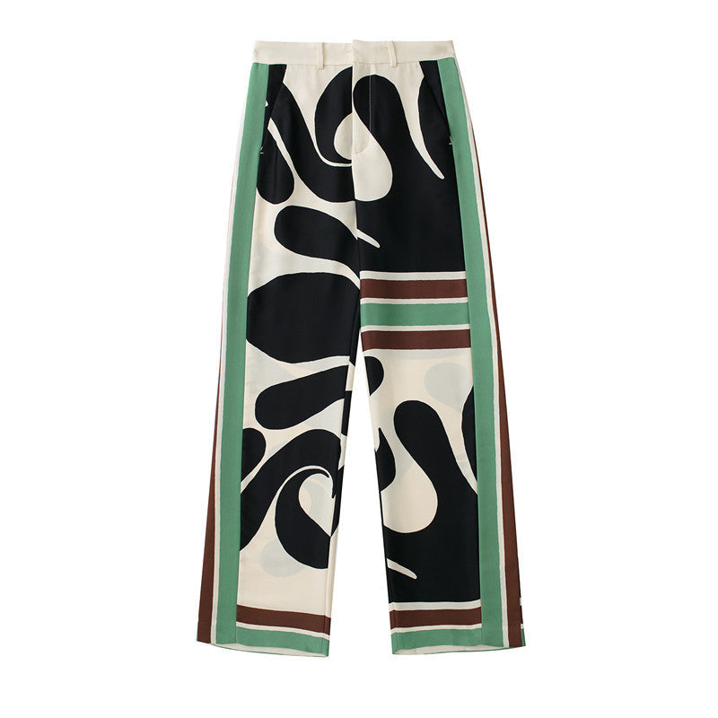 Casual Printed Two Piece Shirt and Pants Sets Flaxmaker