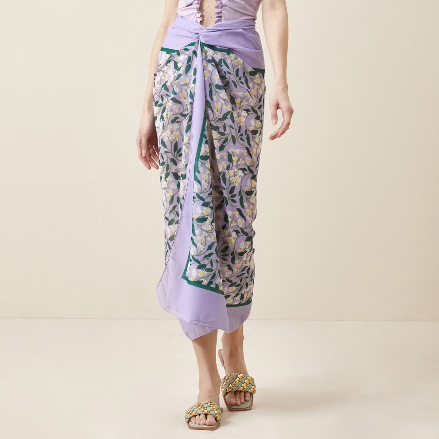 3D Flower Halter Backless One Piece Swimsuit and Sarong Flaxmaker