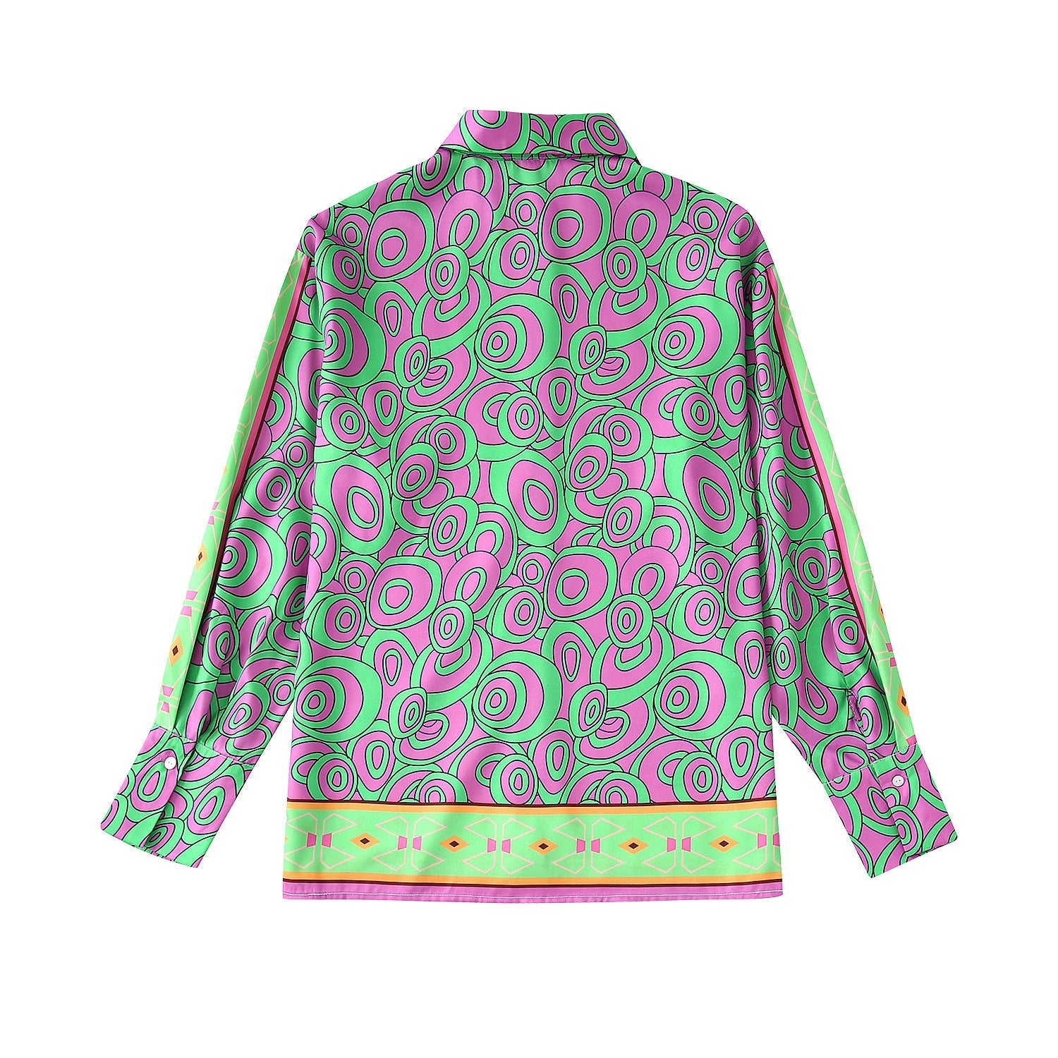 Exotic Style Single-breasted Print Shirt and Bottom