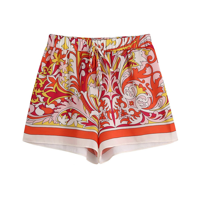 Printed Two Piece Shirt and Shorts Sets Flaxmaker
