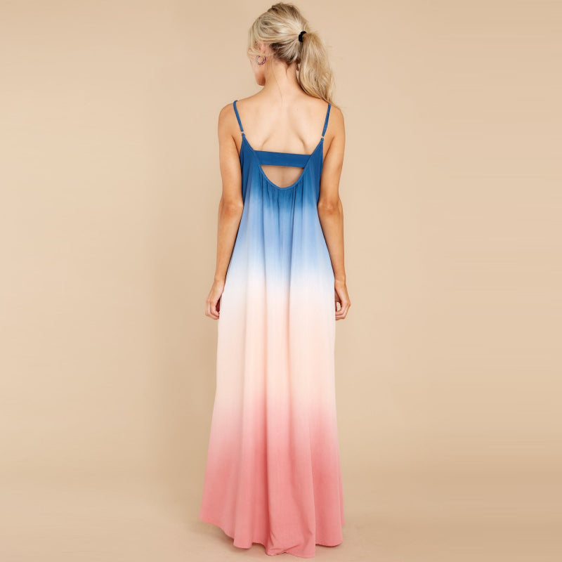 Flaxmaker Gradient Color Block Dress