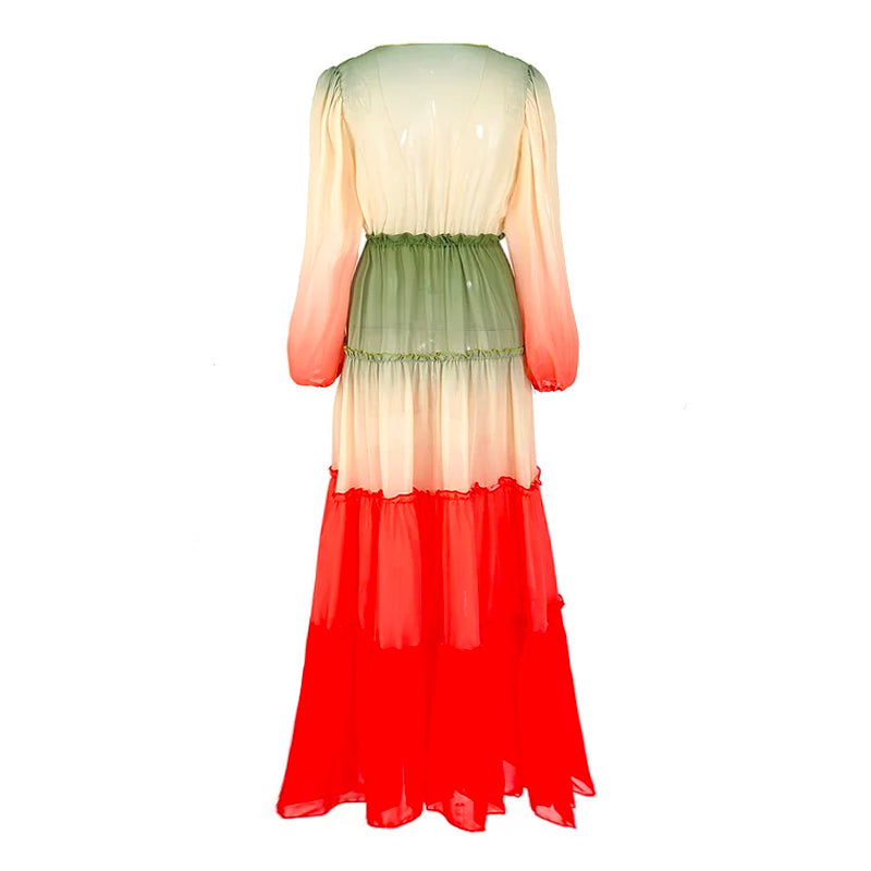 Ombre Printed Maxi Dress Cover Up Flaxmaker